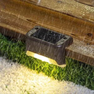 solar powered outdoor deck lights waterproof with auto on/off for stairs, steps & fence