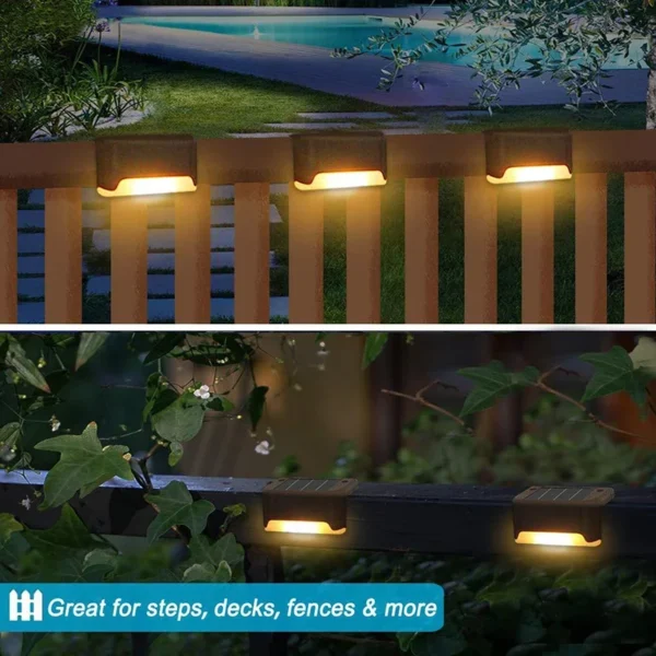 solar lights are good for fence, stairs, ... more